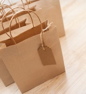 Brown kraft shopping bags